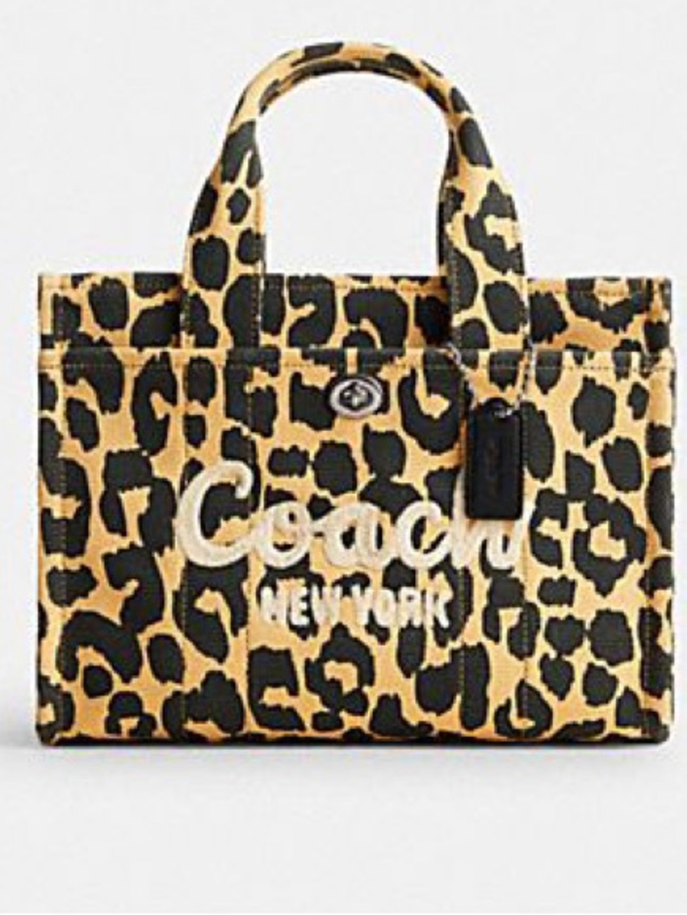 Coach Cargo Tote 26 Leopard Print Canvas Bag NWT